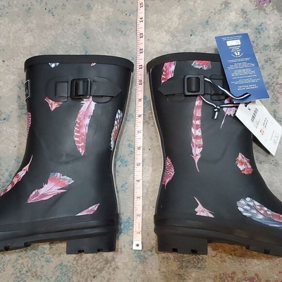 Joules Molly Welly Rubber Rain Boots in Feather Black Size 10 - Picture 11 of 16